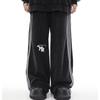Men's Autumn American Retro Sports Suit: High-Street Stand-Up Collar Sweater and Trousers Two-Piece Set
