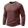 Men's Color Long Sleeve Crewneck Casual T-Shirt for Everyday Wear