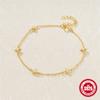 S925 Silver Diamond-Encrusted Gypsy Star Bracelet Women'S Fashion Four-Pointed Star Niche Design High-End Personalized Jewelry