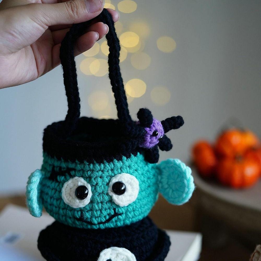 Creative Halloween Thread Crochet Material Little Green Doll Beginner Crochet Kit  Beginners