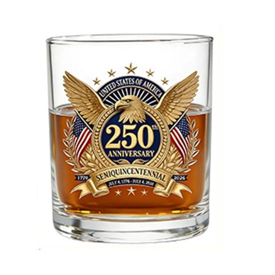 America 250th Anniversary Glass We The People Whiskey Glass Liquor Bourbon Cocktail Glass Patriotic Gift for Father's Day or Veterans