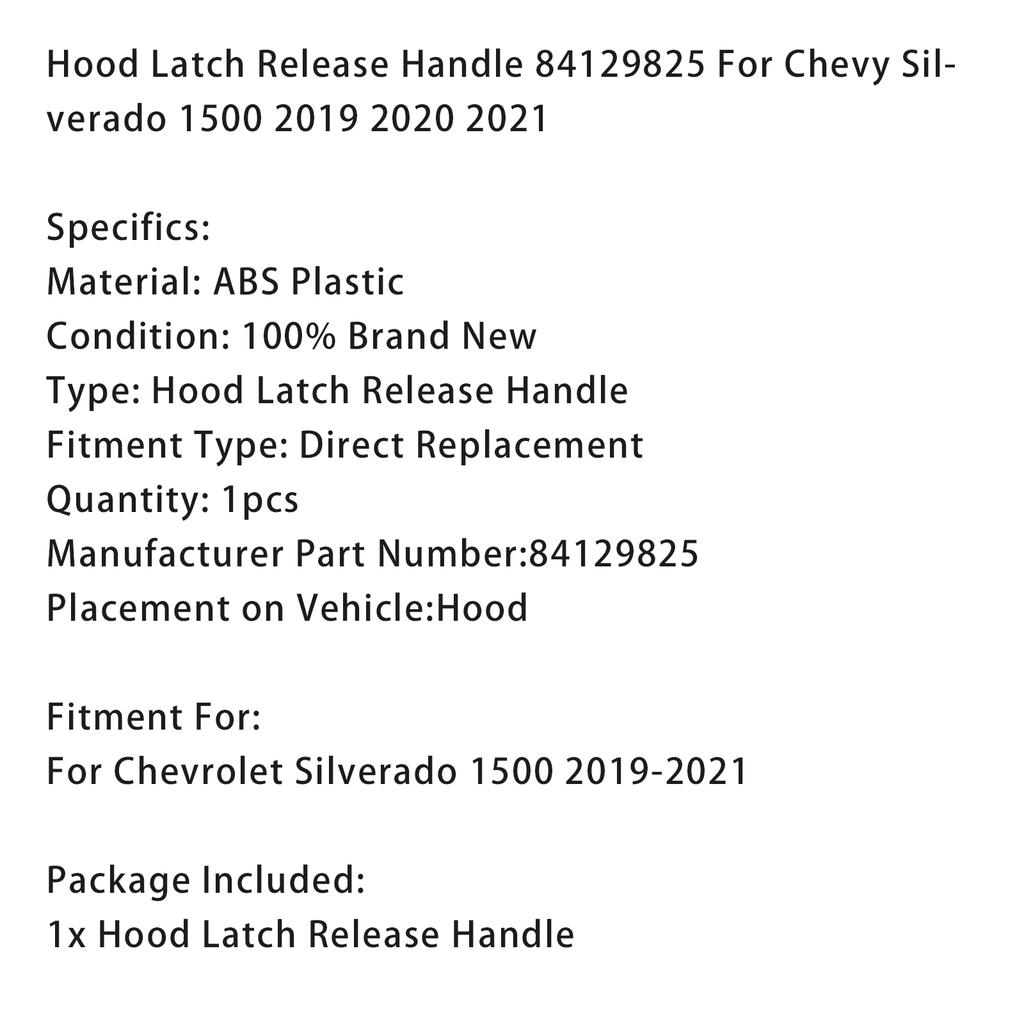 Motorhaubenentriegelungsgriff 84129825 Für Chevy Silverado 1500 2019 2020 2021