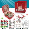 Handmade 66-Piece Children's Silver Christmas Bracelet & Bead Gift Set