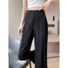 Damen High Waist Weite Hosen Satin-Textur Schmale Passform Formelle Bürohosen