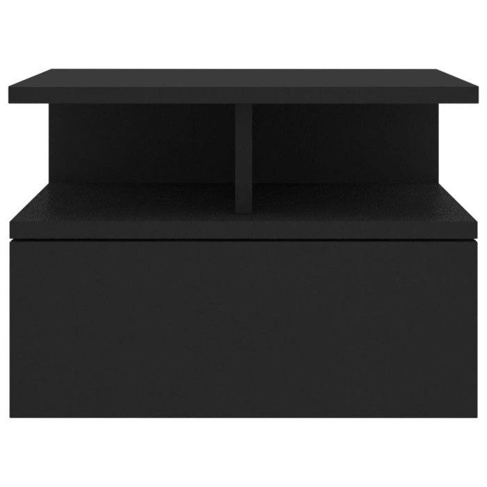 VidaXL Tables de chevet flottantes 2 pcs Noir Bois d'ingénierie 800408
