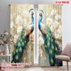 Plane Printing Popular Curtains Peacock Elegance Durable Polyester Without Rod Decorations Home Bedroom Curtain Set Of 2 Made Washable Ready