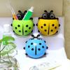 2pcs Ladybug Toothbrush Holder Cute Cartoon Animal Toothbrush Toothpaste Wall Suction Holders Rack for Kids Container Organizer