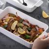 Stripe Pattern Ceramic Baking Tray Deepened Lasagna Pan Multipurpose Baking Dish  Oven
