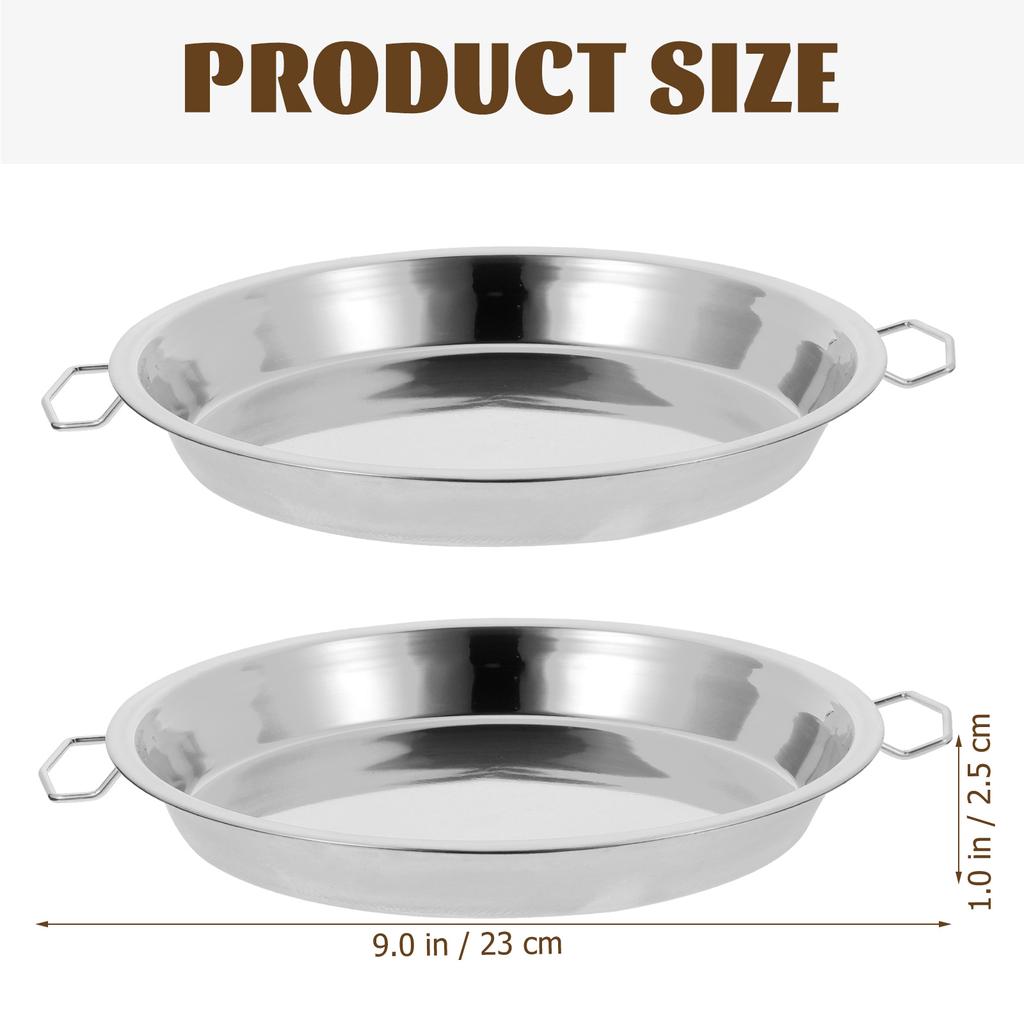 2 Pcs Plate Pans Stainless Steel Cooking Utensil Cake Salad Bowl Bakeware Cold Noodle Dish Steamed Food Tray Kitchen Steaming