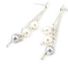 Les Trésors De Lily [G1916] - Silver Earrings 'Sissi' White Gray