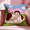 Cartoon Hheidi Girl Of The Alps Cushion Cover Breathable Linen Pillowcase Summer Odorless Eco-Friendly Invisible Zipper Washable