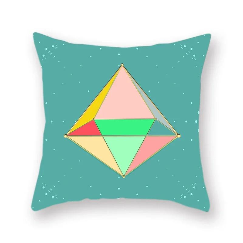 Abstract Geometry Nordic Technology Polyester Cushion Cover Home Decoration Line Character Pillowcase 45X45Cm Fundas De Cojin