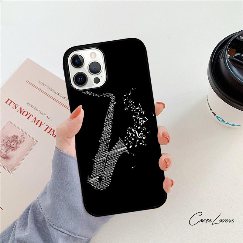 Musical Instruments Saxophone Phone Case For iPhone 17 Air 14 15 16 13 12 Max For Apple iPhone 17 Air 11 Pro Max Plus Coque