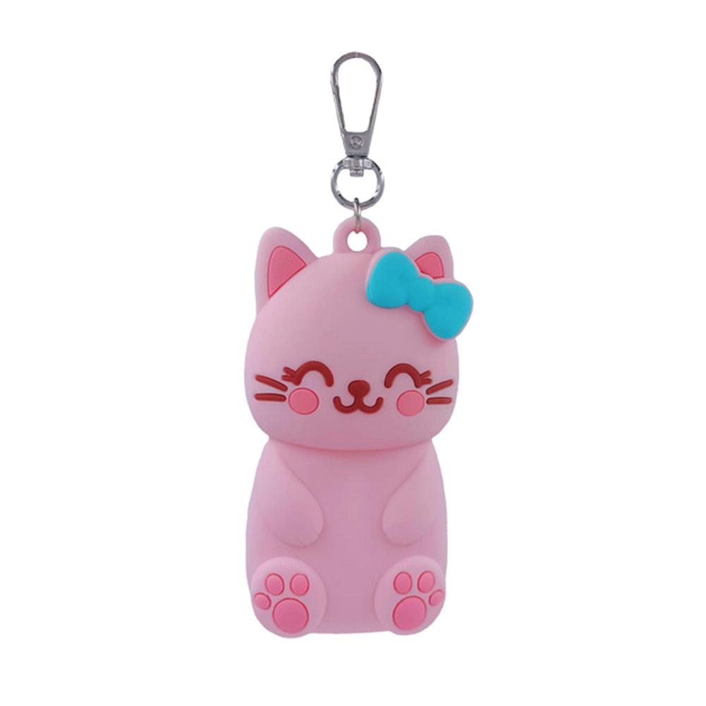 Cute Animal Silicone Lip Balm Holder Case Keychain Kawaii Cat Bunny Lipstick Sleeve Protective Cover Bag Charm Gift