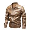 Men's Leather Coat Spring and Autumn New Coat Korean Version Slim Slim Men's Motorcycle Wear Large Size Standing Collar PU Leather Men