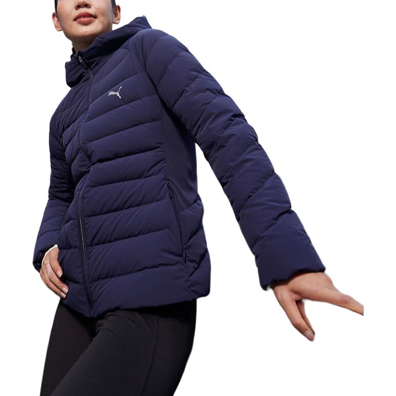 Puma Goose Down Warm Hooded Casual Comfortable Down Jacket Women Jacket Navy-Blue 527168-75