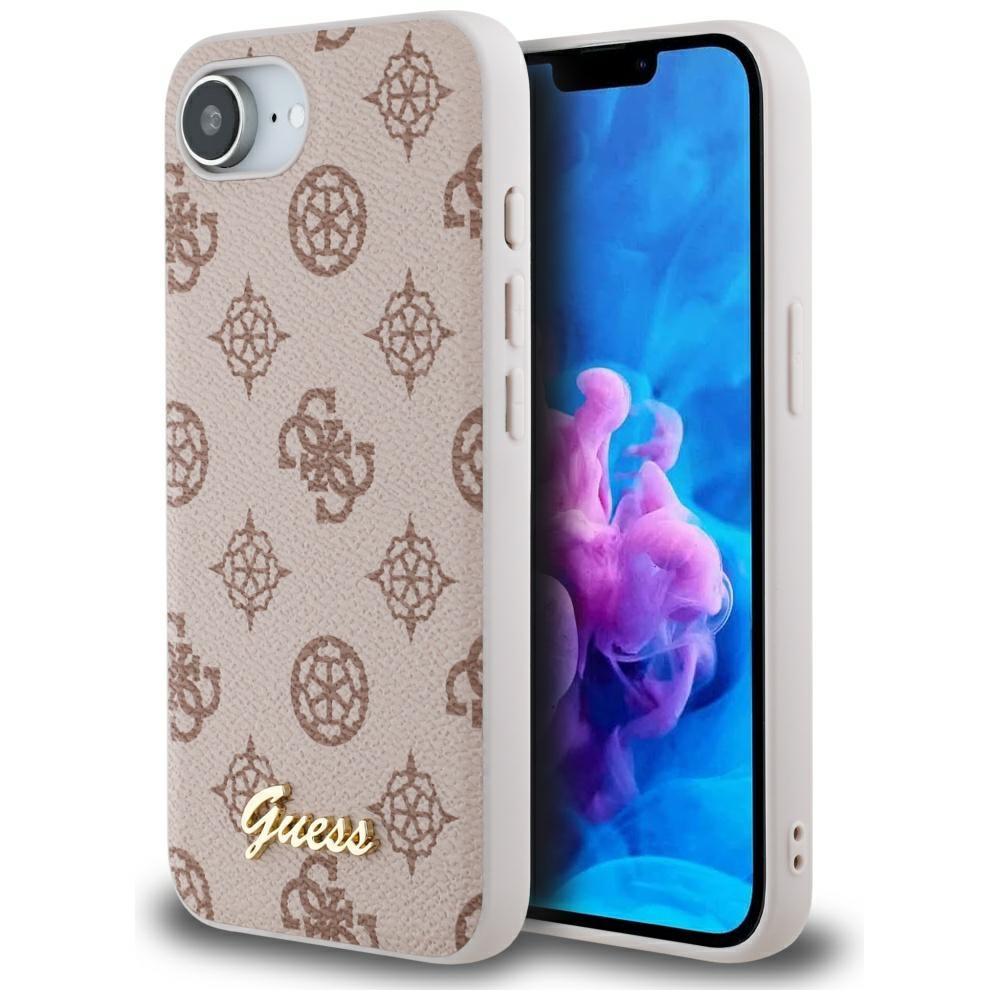 Etui Guess Peony Script Logo Magsafe Do  Iphone 16E Brązowy