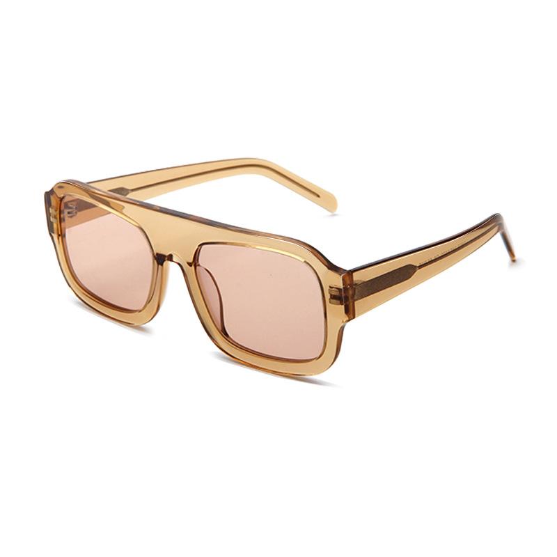 

2026 Fashion Square Acetate Frame Man Sunglasses Handmade Carved Eyewear Outdoor Women Sunshade UV400 Glasses Lens as picture