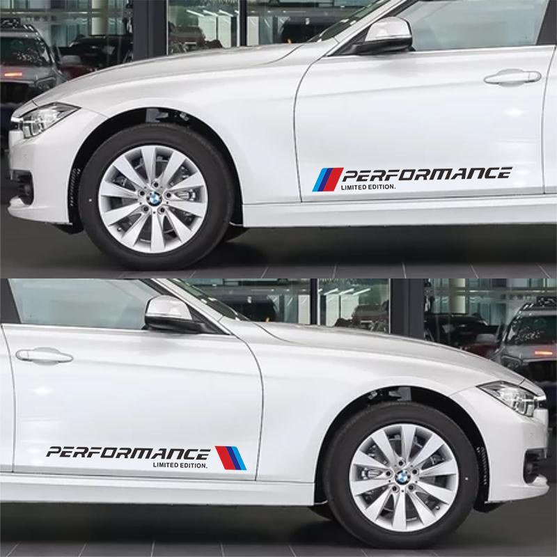 2pcs M Performance Limited Edition Sticker Car Door Waist Line Decoration Badge Styling For BMW E46 E39 E38 E90 E60 Z4 X3 X5 X6