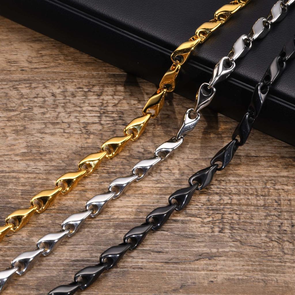 6,4 mm breite Gliederkettenarmbänder für Herren, Neue Mode Wasserdichte Edelstahlketten Armband Geschenk für Ihn Schmuck
