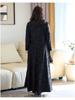 2026 Spring Plus Size Women's V-Neck Long Sleeve Slimming Wide Hem Dress