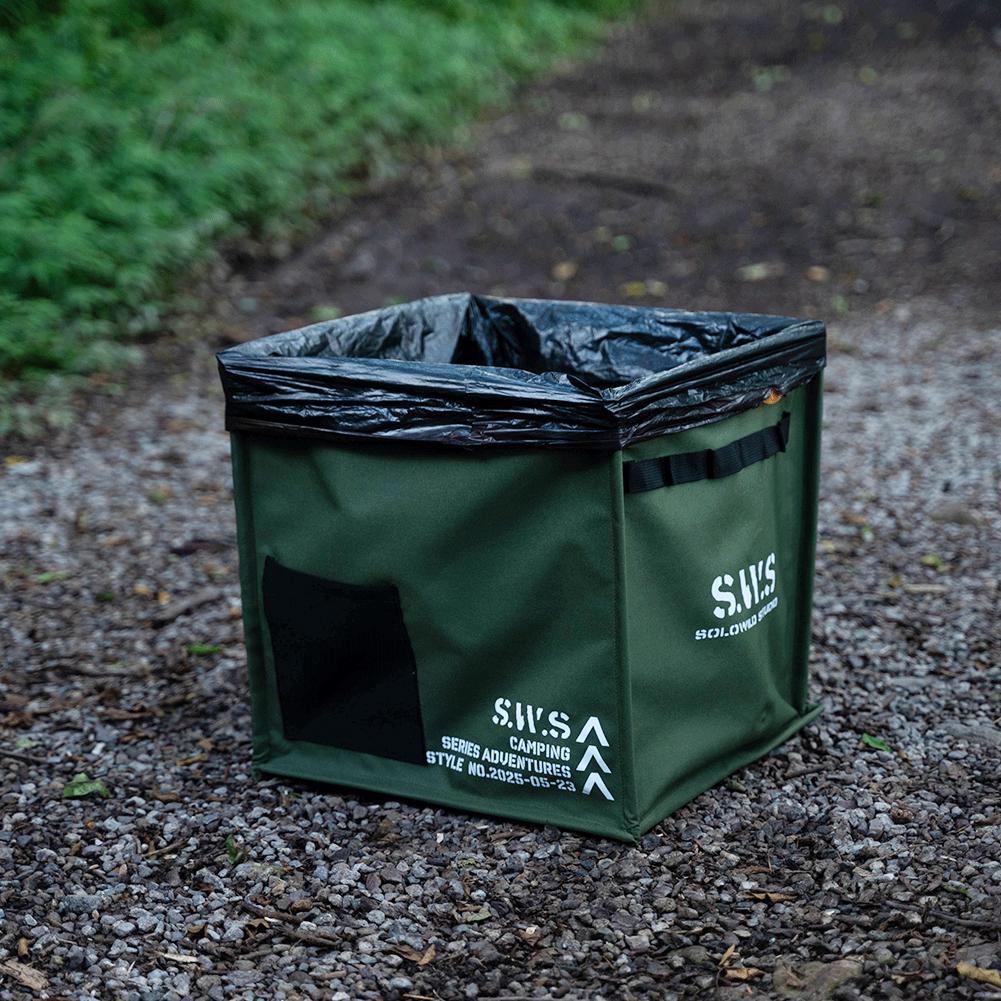 Faltbarer Wäschekorb mit Griff Tragbar Rasen- & Laubabfallsack Große Kapazität Faltbarer Mülleimer für BBQ Picknick Wandern