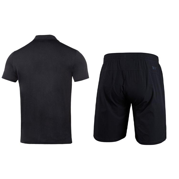Under Armour Solid Color Comfortable Pullover Short Sleeve Polo Shirt Elastic Waist Shorts Casual Sports Set Men Sets Black 23500507-001+22500214-001
