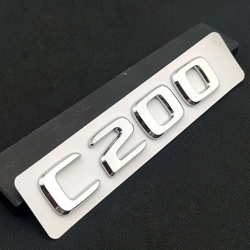 

ABS Black Chrome Letters 3D Car Trunk Letters Badge For Mercedes Benz C 200 220 300 C200 C220 C300 C320 Logo Sticker Accessories