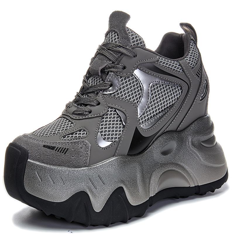 Inner height increase new breathable dad shoes platform mesh small sports and leisure shoes F