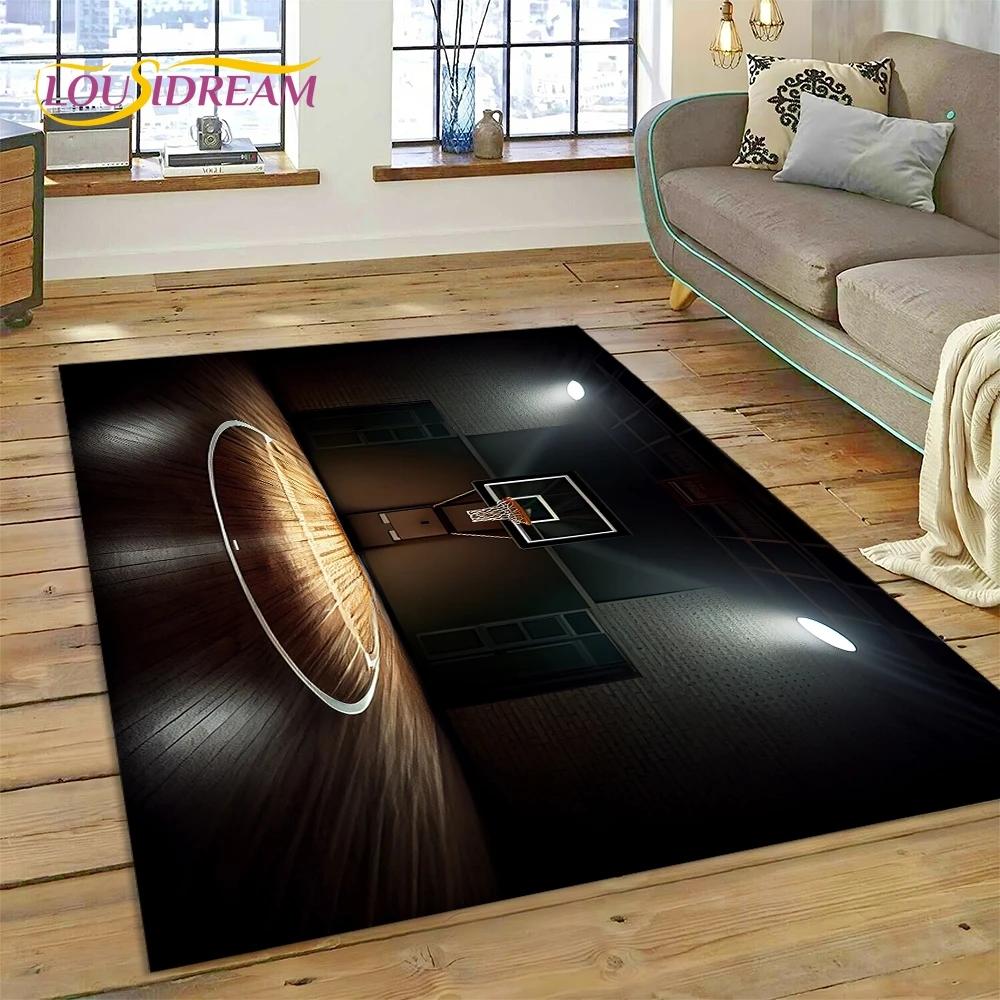 Rama boiska do koszykówki Dywan z kreskówek do sypialni, salonu, dekoracji sofy, duża dekoracja podłogi dla dzieci