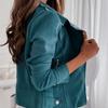 GMXIA Slim Short Lapel Zip-up Jacket Deerskin Velvet Short Coat for Women