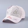 New lace butterfly dragonfly decorative baseball cap spring and summer breathable diamond curved brim sunshade cap