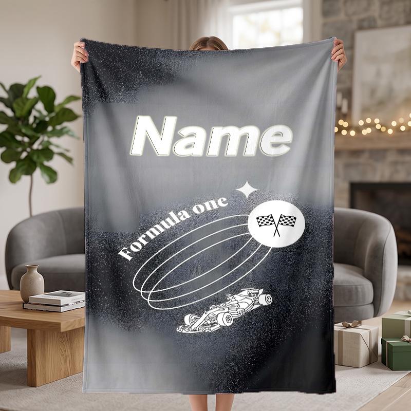 F1 Custom Flannel Blankets Soft Warm Cozy Throws for Home Decor Holiday Gifts
