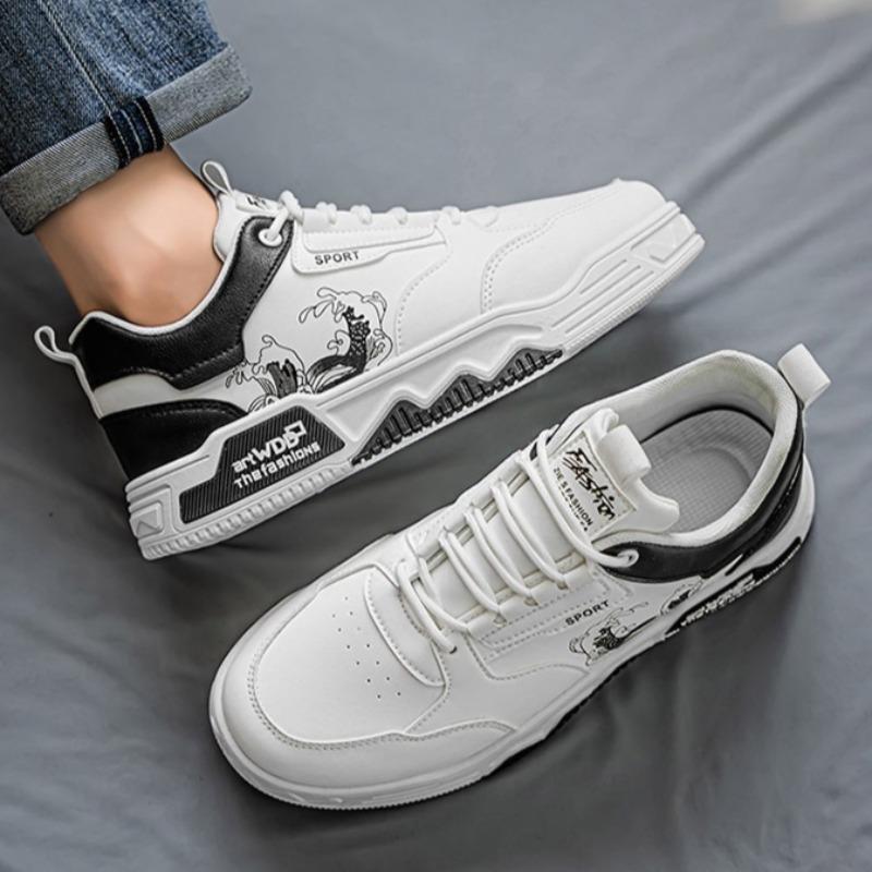 Men Vulcanized Shoes Fashion Street Skateboard Shoes 2025New Men Sneakers Luxury Leather Casual Shoe Platform Tennis Sport Shoes