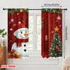 2pcs,2D Plane Printing Curtains&Window Treatment Cute Snowman Christmas Greeting 100% Polyester (without Rod) Art Deco Festive