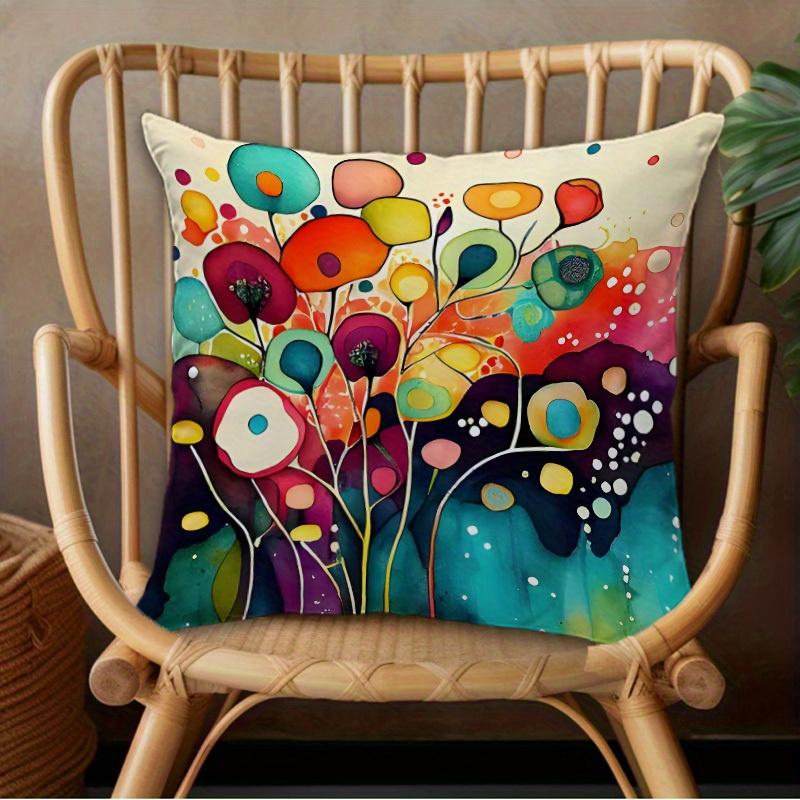 1/4pcs Colorful Floral Patterned Pillowcases Sofa cushion cover home bedroom room decoration