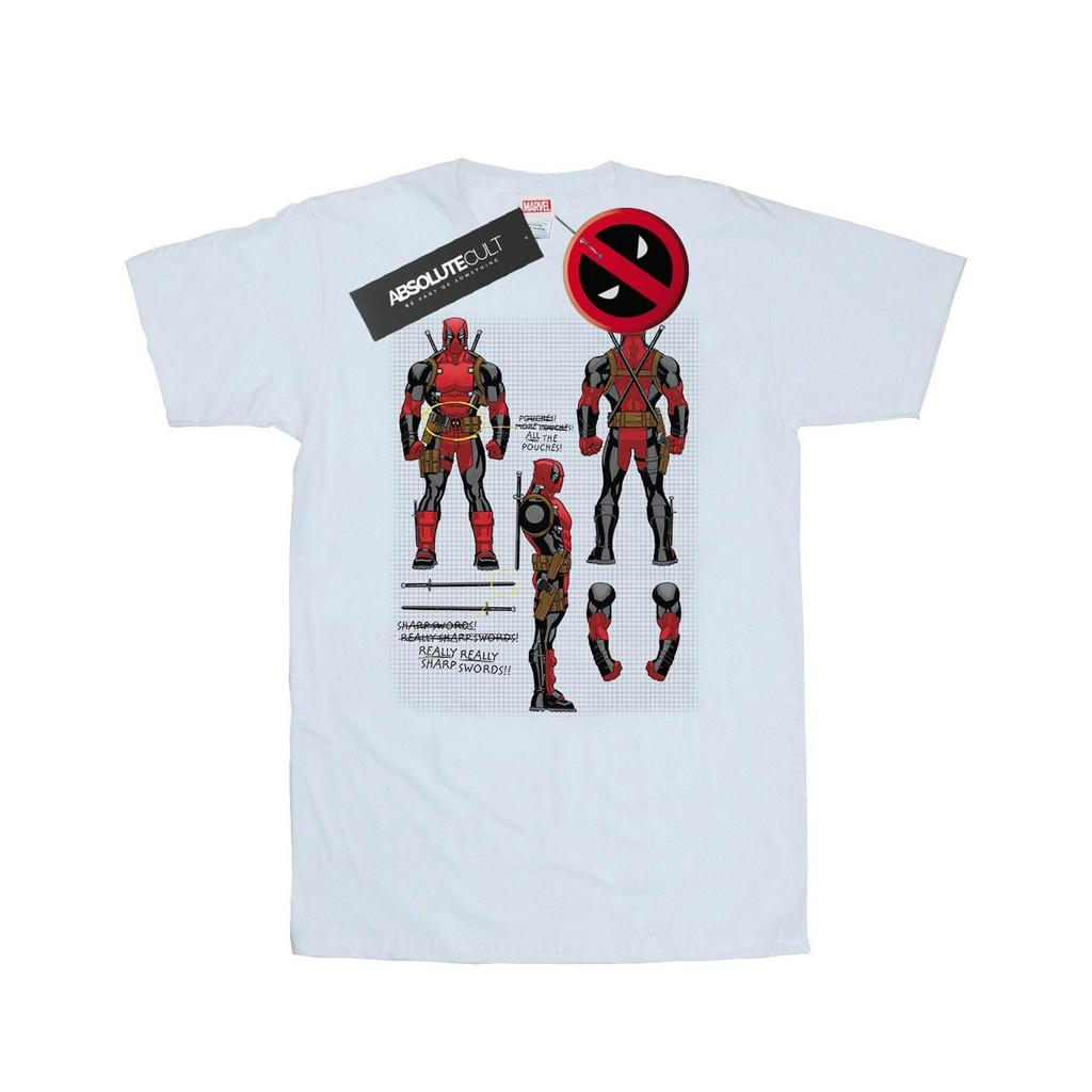 Marvel Mens Deadpool Action Figure Plans T-Shirt