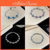 Fashionable Silver Zircon Flower Cuff Bracelet For Women Office Wear Accessory