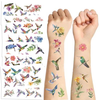 New Cartoon Watercolor Bird Tattoo Stickers Waterproof Party Party Gift Funny Face Stickers