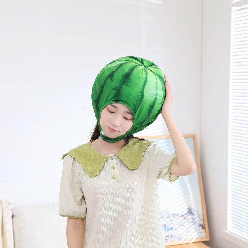 Cotton-filled Watermelon Headgear, Hat, Photo Props, Photo Props, Cartoon Headgear, Photo Props