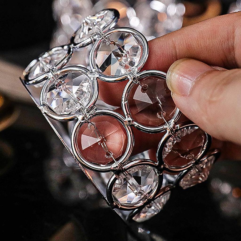 Glass Tealight Candle Holder Ornament Iron Glass Candle Holder Table Centerpiece for Party Wedding Bedroom Anniversary Gift