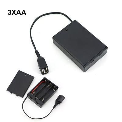 4.5V 3*AA Batteriegehäuse Abdeckung Halter Mit 5V USB Buchse 3xAA Für Bausteine LED Licht Set Mit Gehäuse Schalter 65x45x15mm