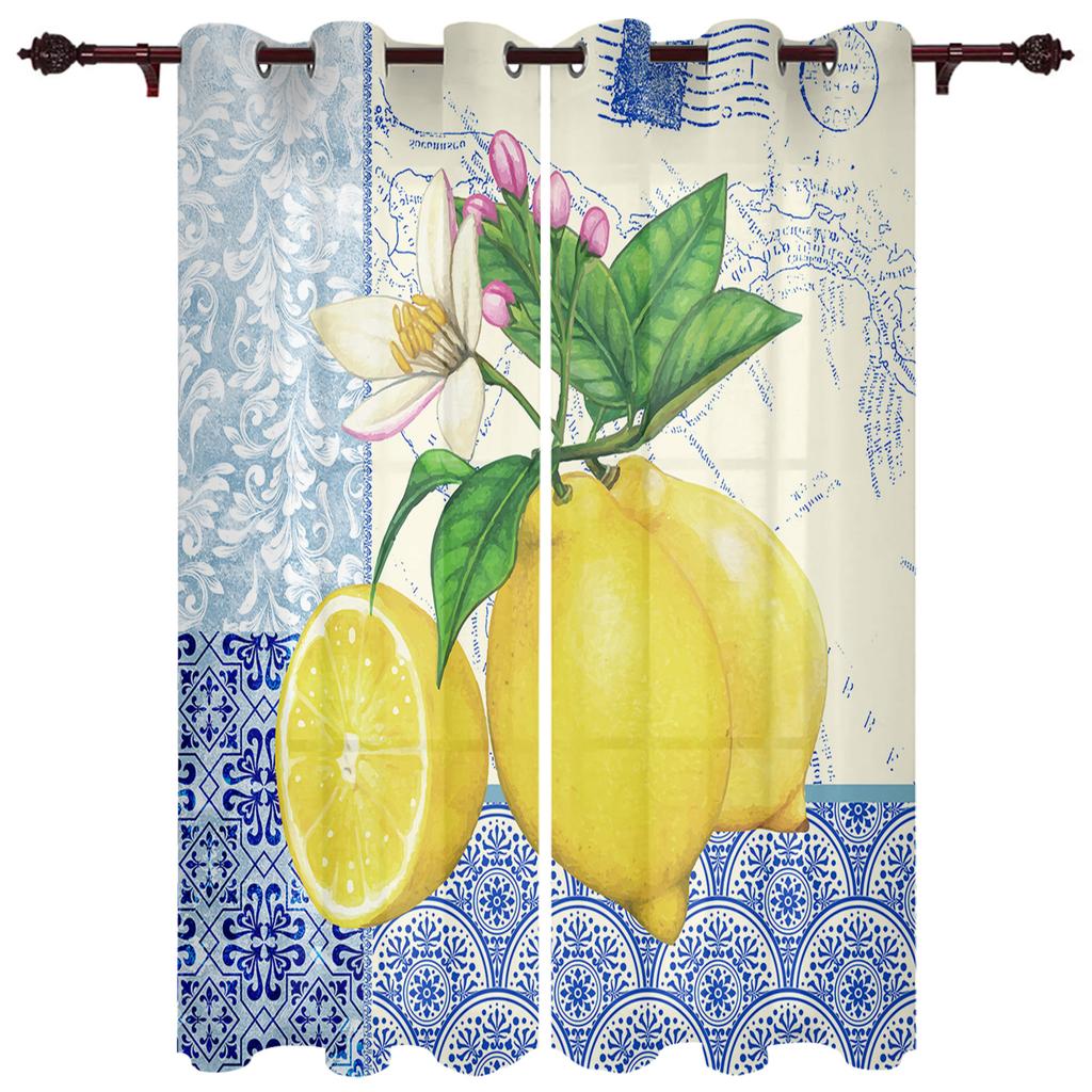 Грейпфрут Лимон Акварельная Живопись Оконные Шторы Домашний Декор Шторы Для Гостиной Шторы Для Кухни Панельные Шторы Для Спальни