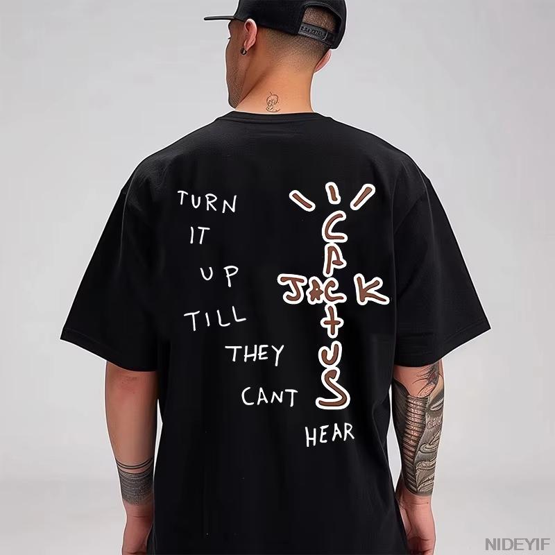 Summer New T Shirt Men Women Fashion Hip Hop T Shirts Cactus Jack Loose Short Sleeve Fans Gift Tops Men Look Mom I Can Fly K27