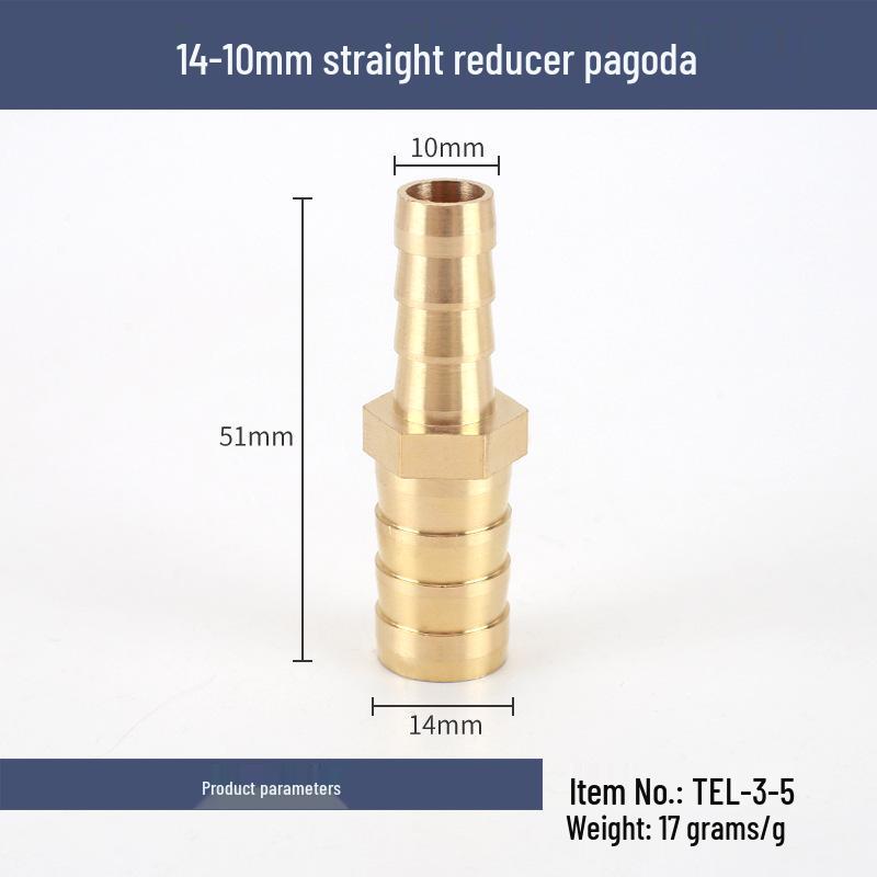 Brass Reducing Pagoda Plug for Hose Fitting - Converts 4mm To 19mm Diameters