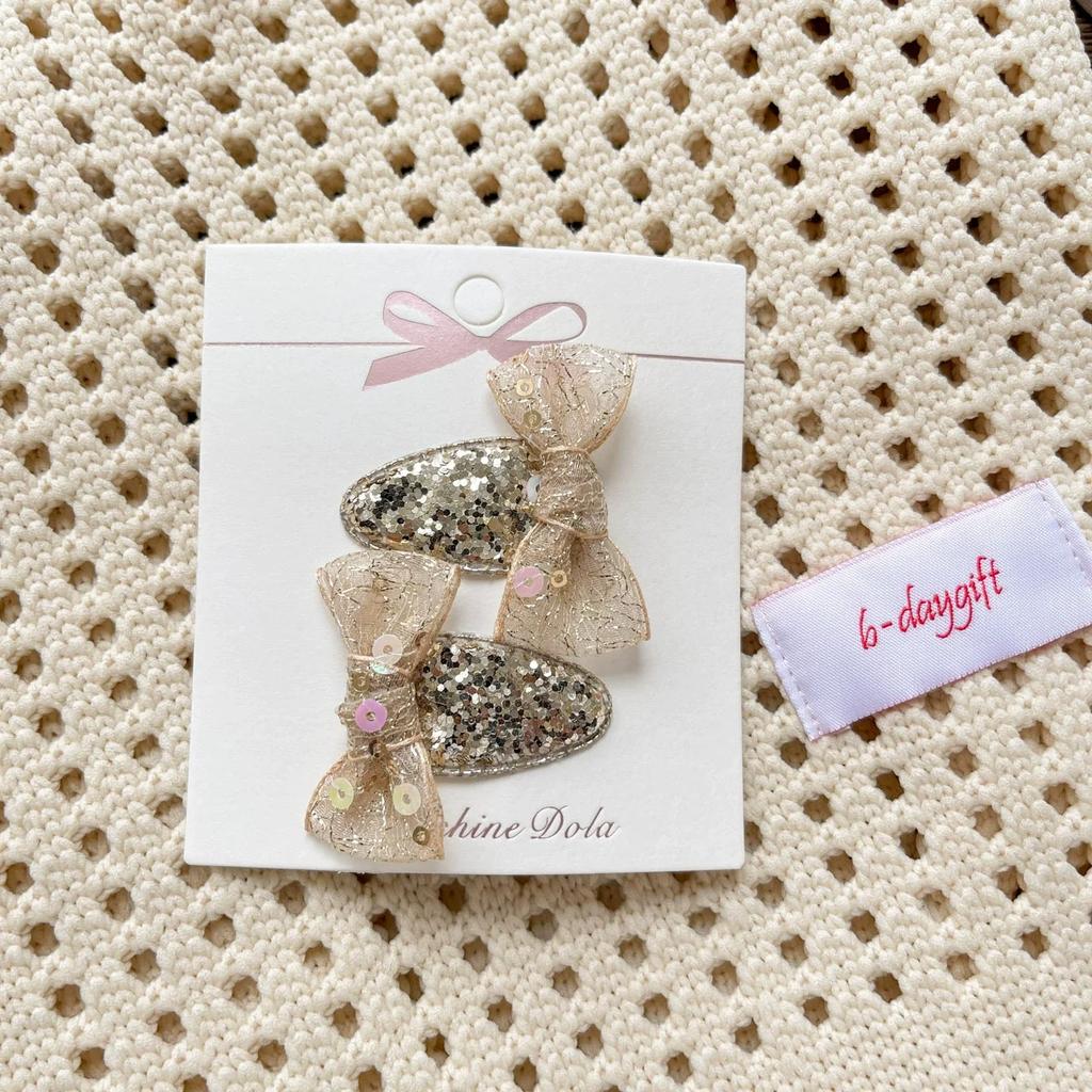 2pcs Cute Glitter Sequin Baby Girl Hair Clip Sweet Mesh Bow Young Kids Girl Hair Pin BB's Clip Hair Accessories Headwear