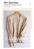 Women's Round Neck Wool Cardigan - Autumn/Winter Solid Color, Versatile & Temperament, Seven-Needle Thick Knit Sweater