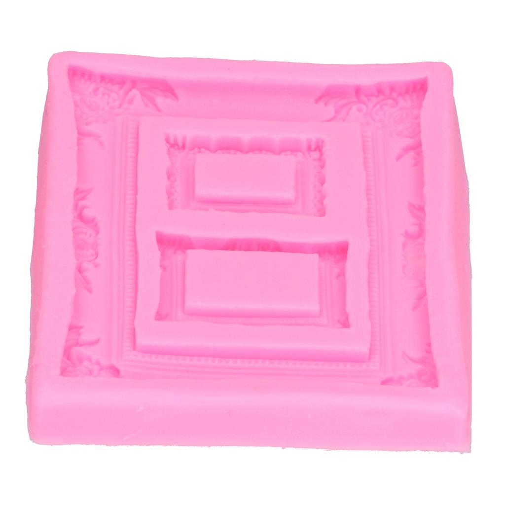 Silicone Mold Retro Photo Frame Picture Frame Fondant Cake Decoration Tool Chocolate Clay MoldPink