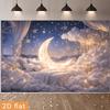 Romantic and dreamy star and moon theme banner background suitable for wall decoration photo background and family gatherings