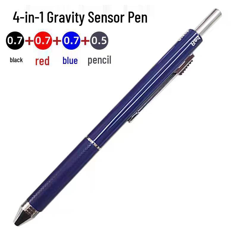 Multifunctional Gravity Sensor Metal Pen: 4-in-1 Ballpoint & Mechanical Pencil for Students, Multicolor